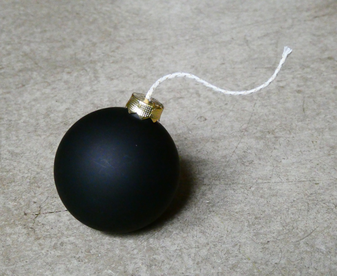 Xmas Bomb, matte black prototype, December 2024