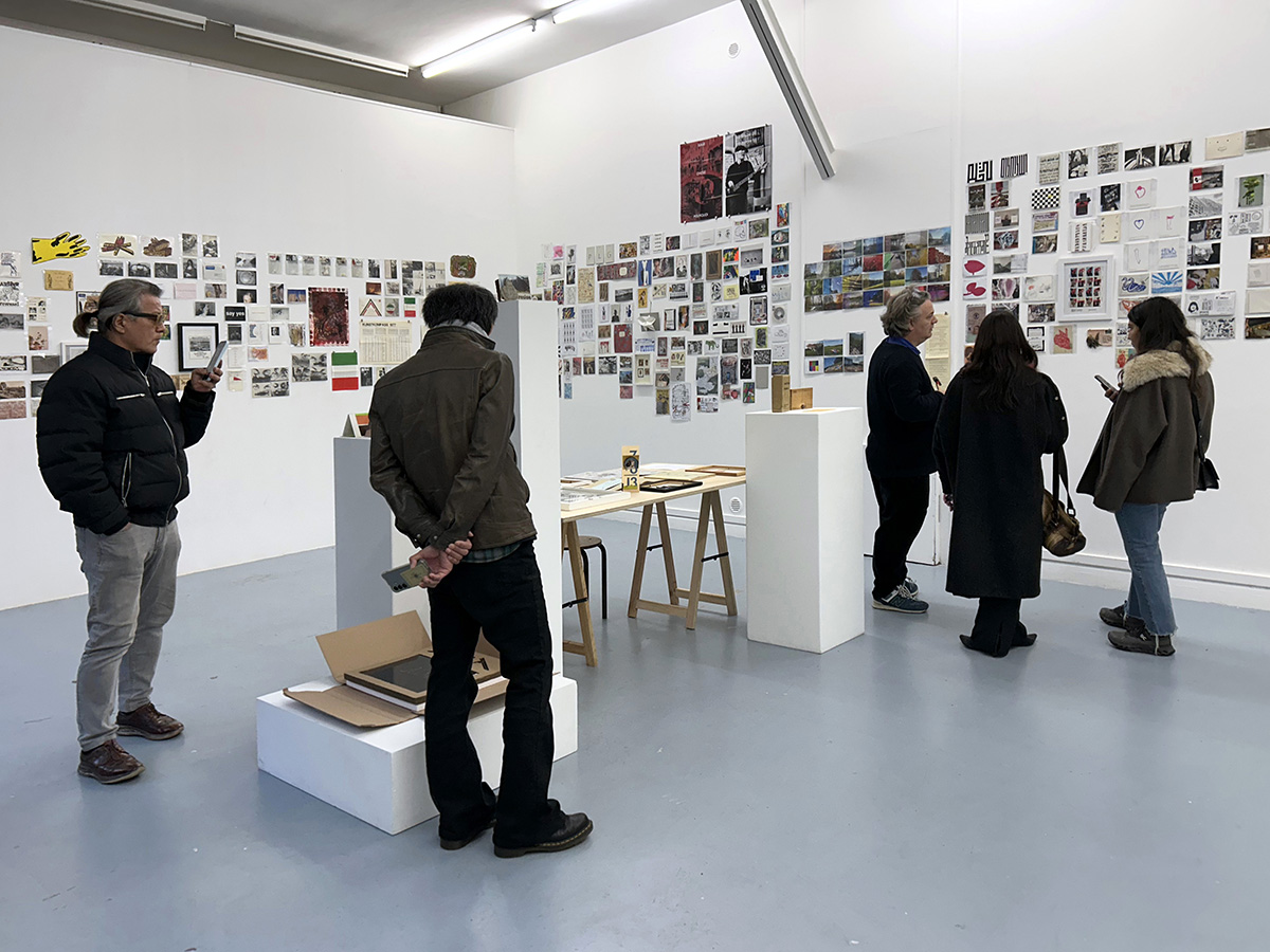At the exhibition Postcards and Mail Art, Immanence, Paris, 2025